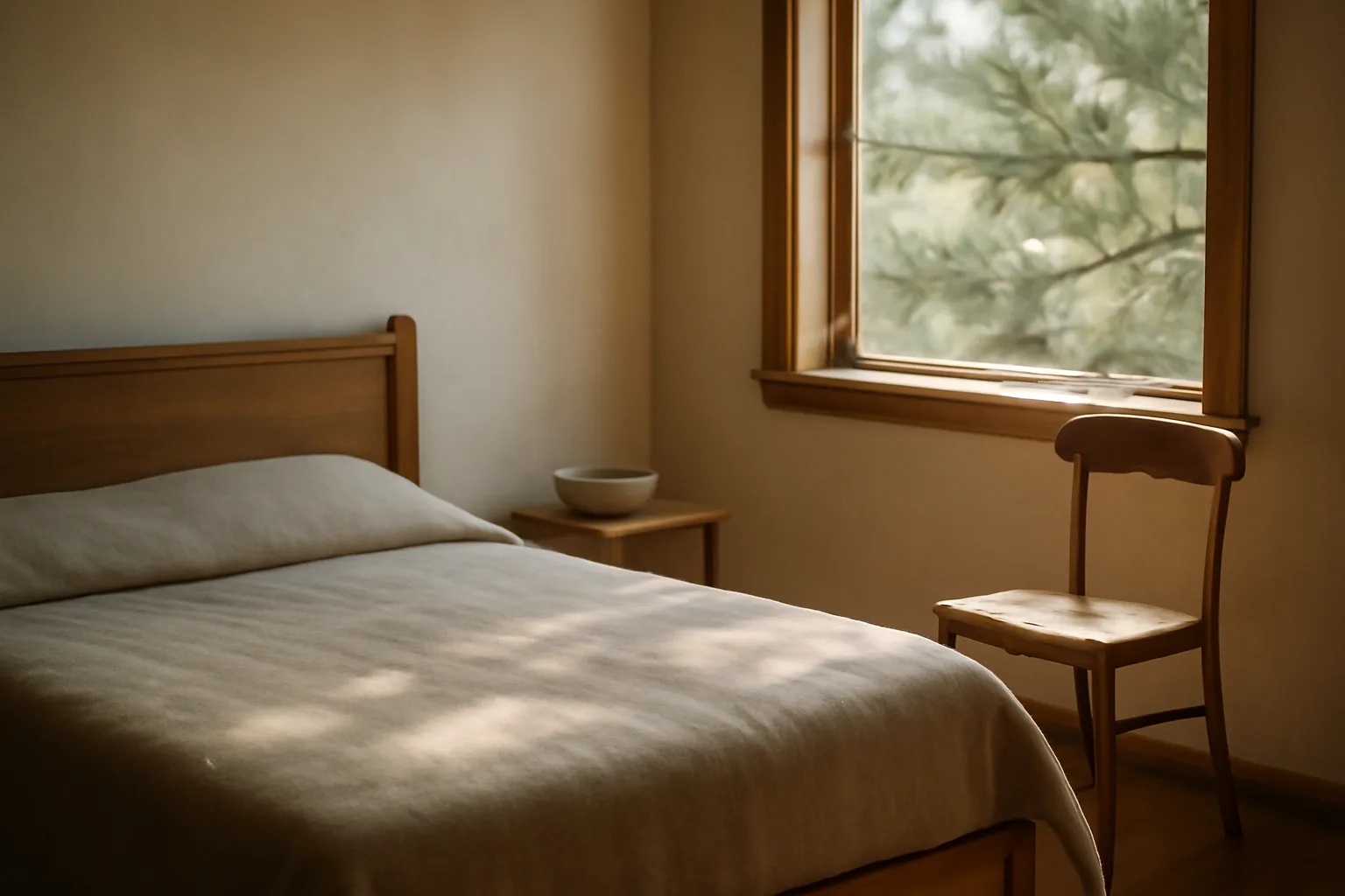 Quiet Colorado bedroom set for a family home funeral vigil