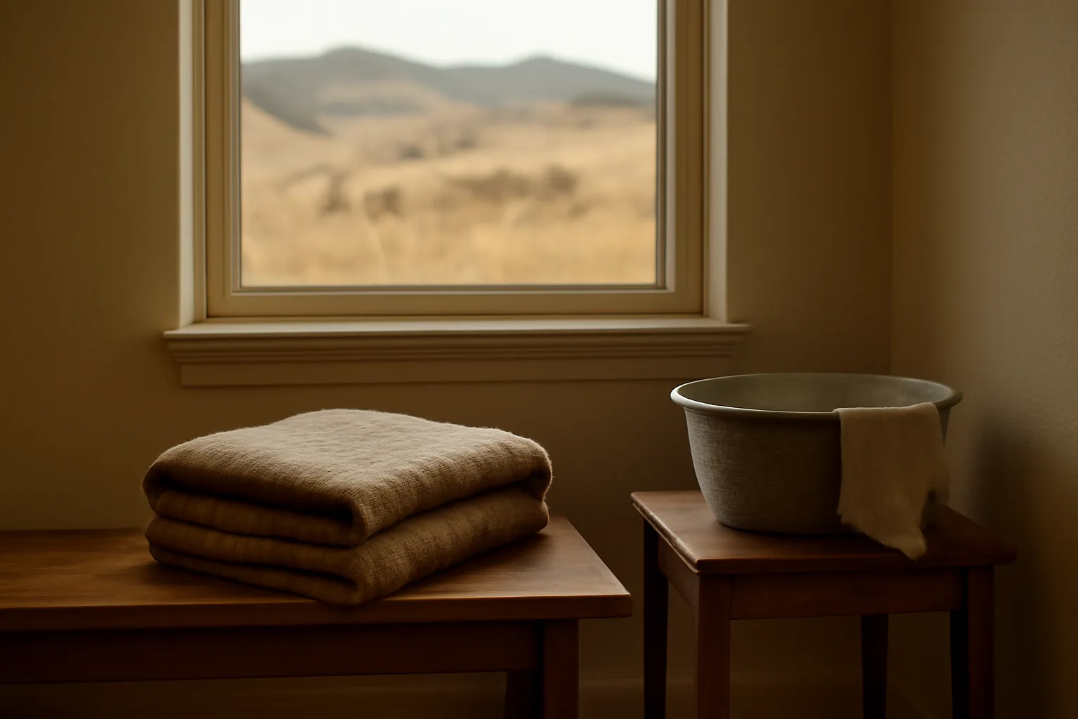 Pine bed set for a Colorado home funeral vigil